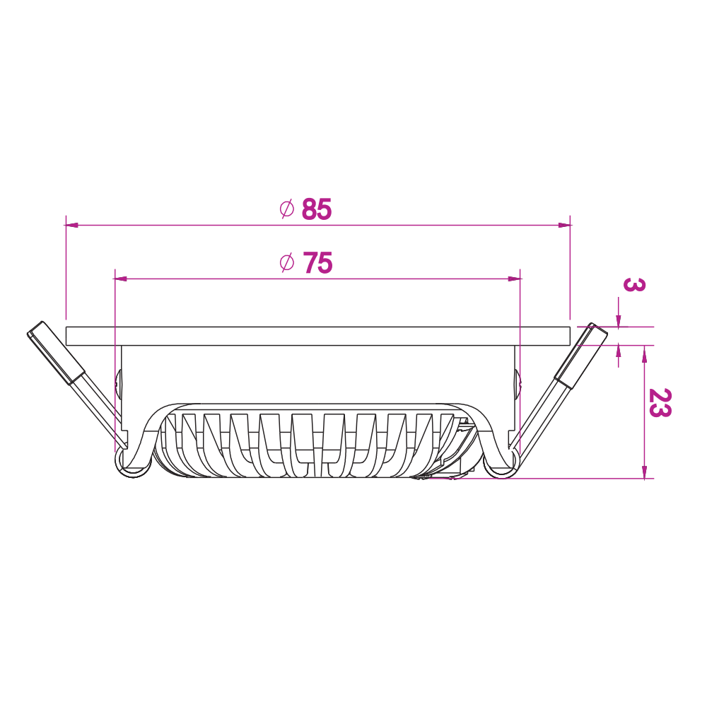 Afmetingen-inbouwspot.png, inbouwspot, dimbaar, gietijzer, installatieverlichting, raadplaat