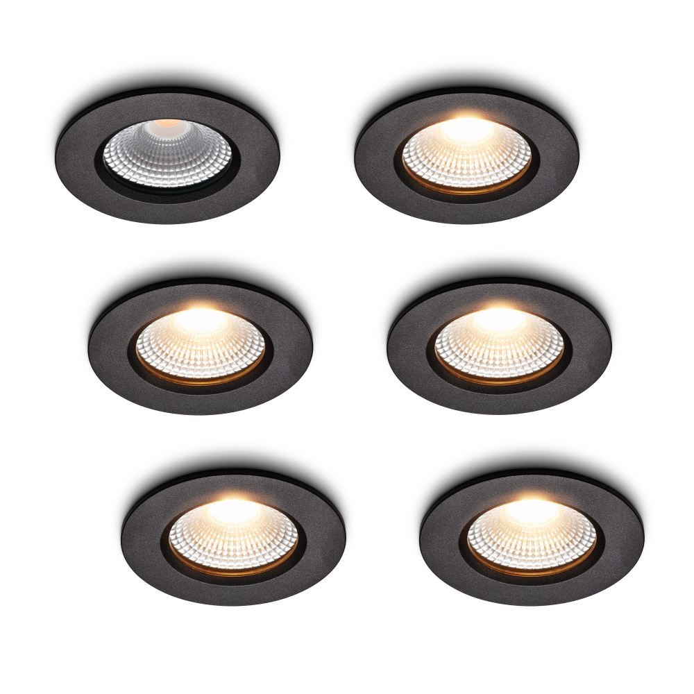 LED-inbouwspot Udis zwart dimbaar voor plafondmontage