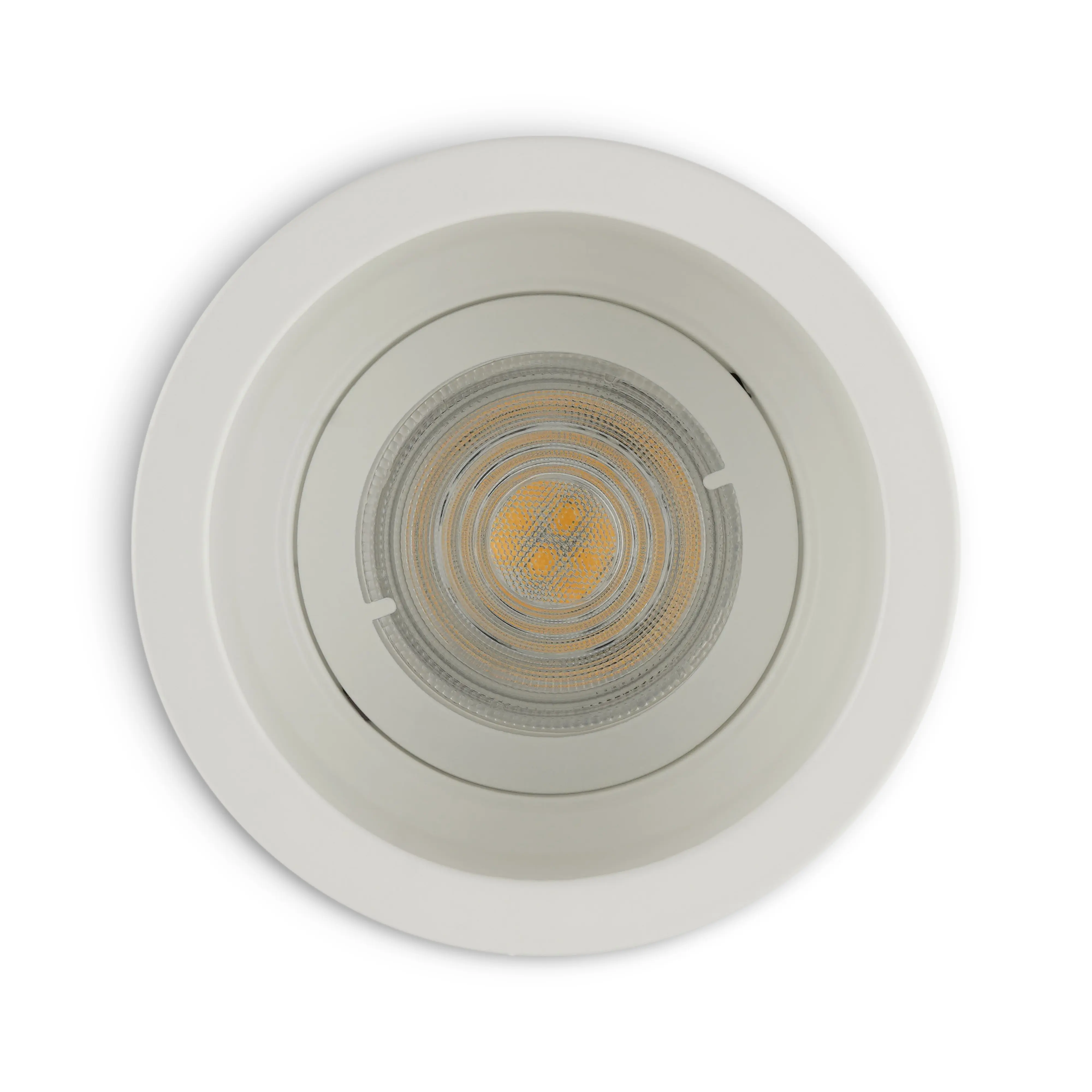 Witte diep ingezonken plafondspot met zichtbare GU10 lamp voor een strakke en luxe afwerking in huis.