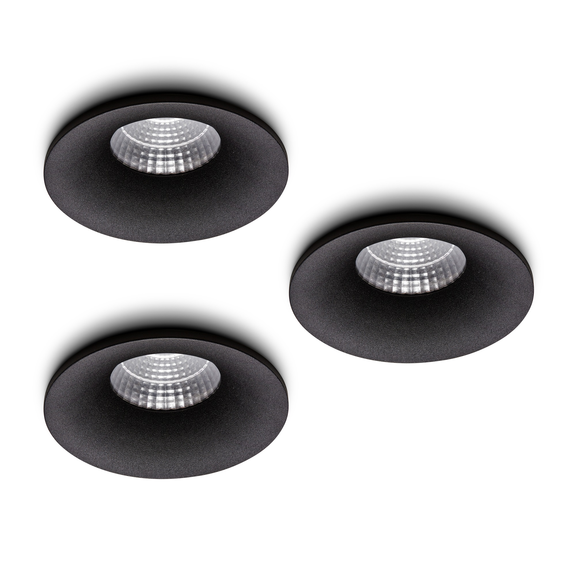 LED-inbouwspot Villa zwart 5W dimbaar IP54 voor plafondmontage