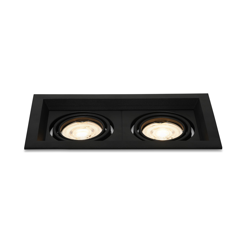 Casa-ZWA-08.jpg, inbouwspot, dubbele LED, recessed lighting, zwart frame, spotlicht