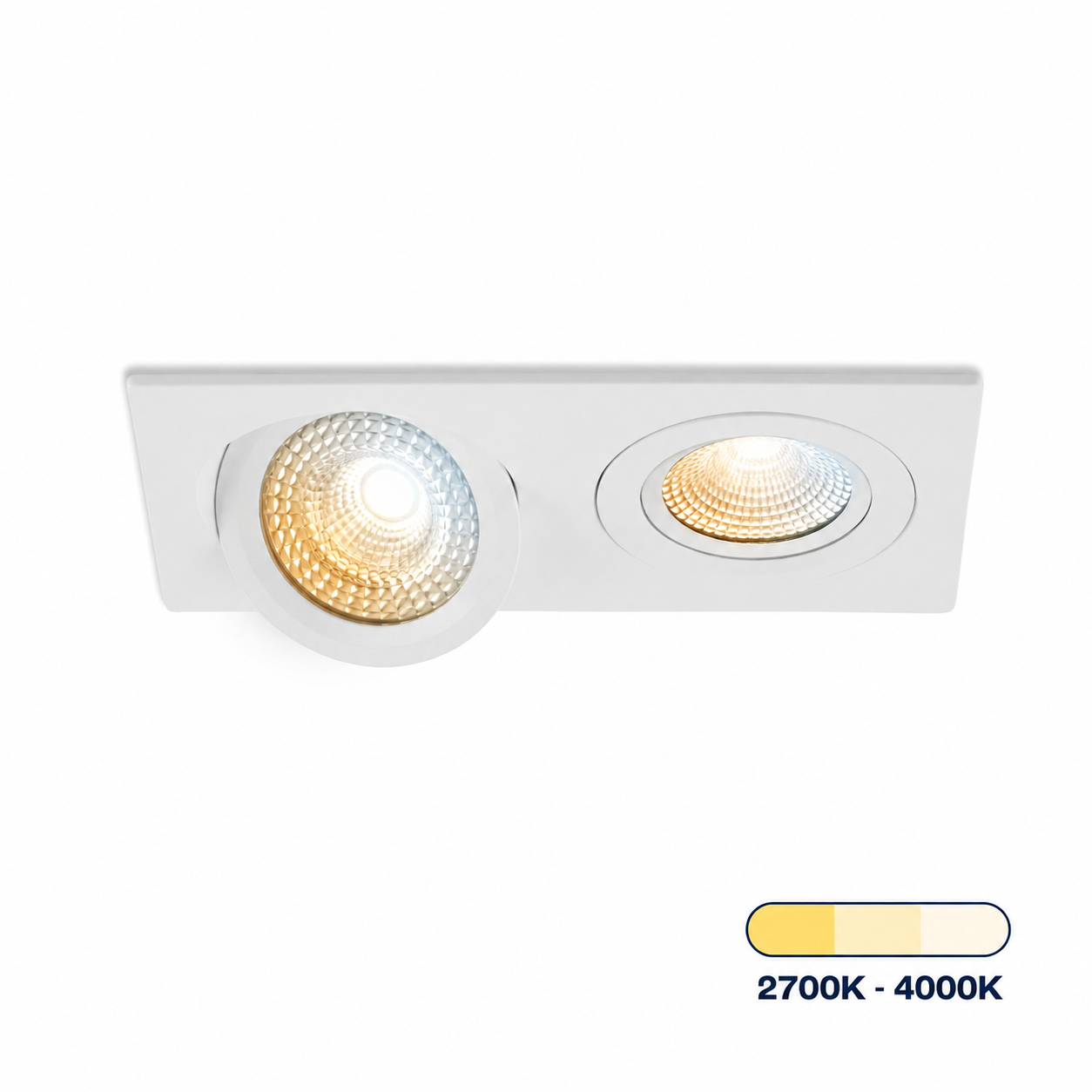 Sienna dubbel tri-color.png, inbouwspot, dubbele spot, LED, warm wit, dikraam